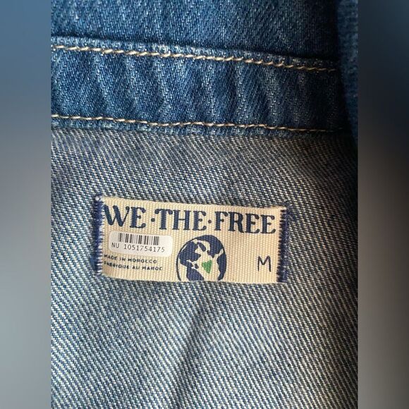 Free People x Care FP Townes Jumpsuit High Noon Denim Long Sleeve Médium NWT - Picture 7 of 14